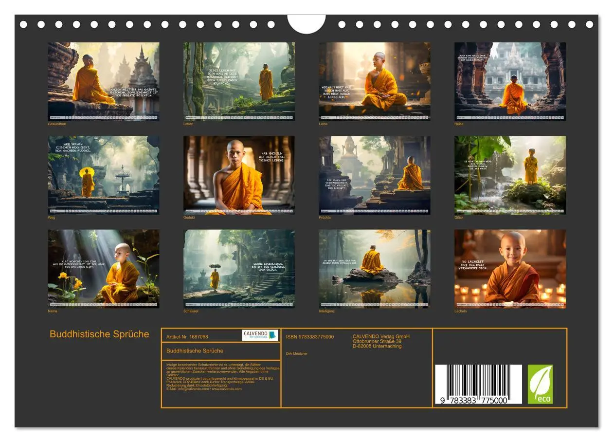 Bild: 9783383775000 | Buddhistische Sprüche (Wandkalender 2025 DIN A4 quer), CALVENDO...