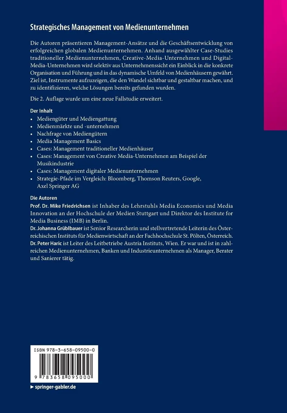 Rückseite: 9783658095000 | Strategisches Management von Medienunternehmen | Friedrichsen (u. a.)