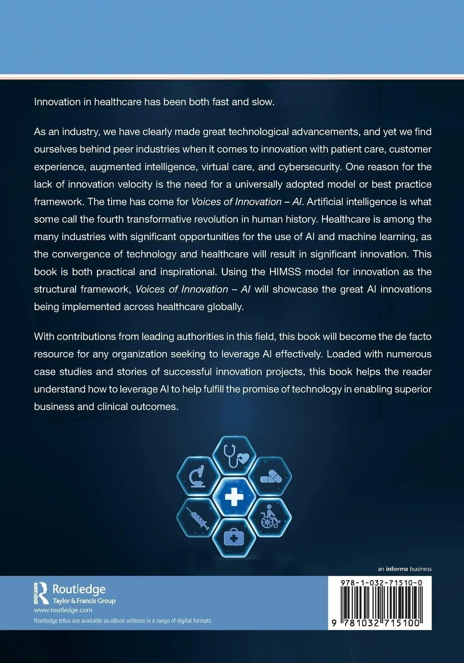 Rückseite: 9781032715100 | Voices of Innovation - AI | Fulfilling the Promise of AI in Healthcare