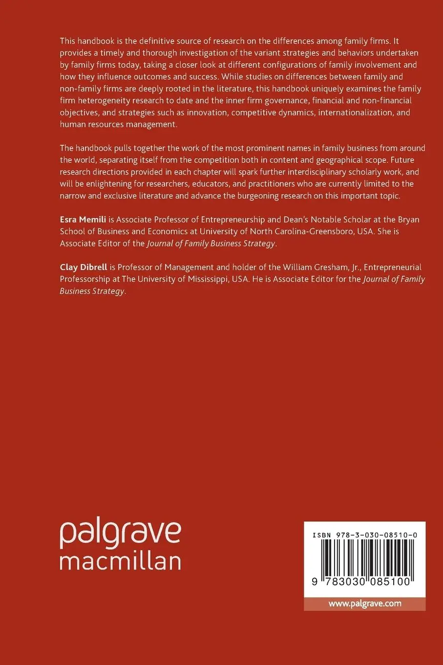 Rückseite: 9783030085100 | The Palgrave Handbook of Heterogeneity among Family Firms | Buch | xxi