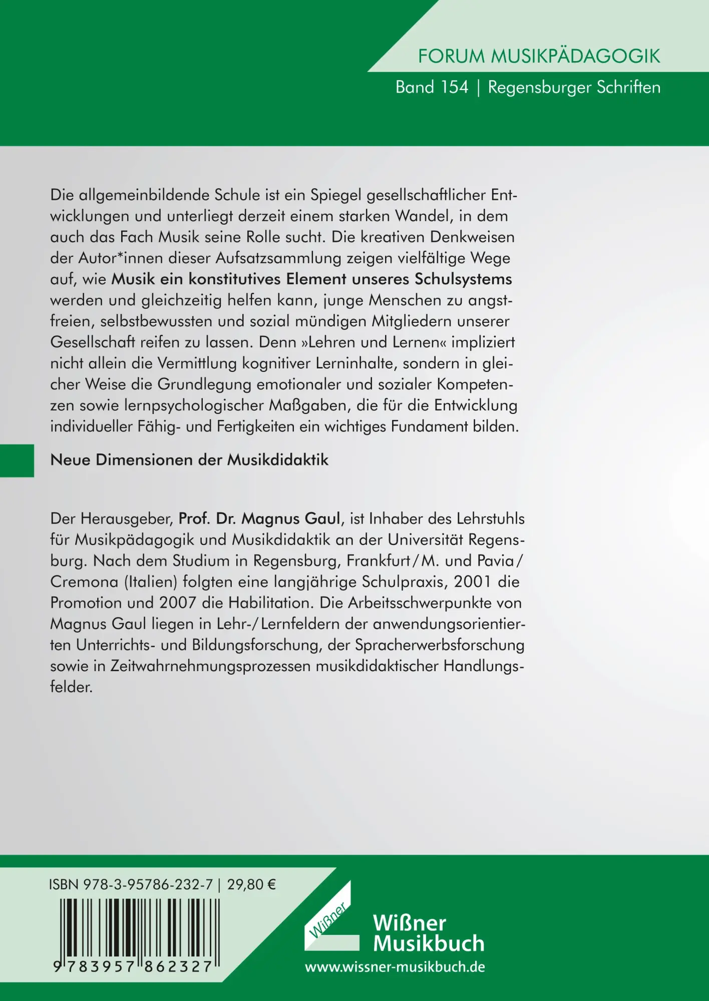 Rückseite: 9783990945100 | Musikalischer Bildung Raum schenken | Magnus Gaul | Taschenbuch | 2021