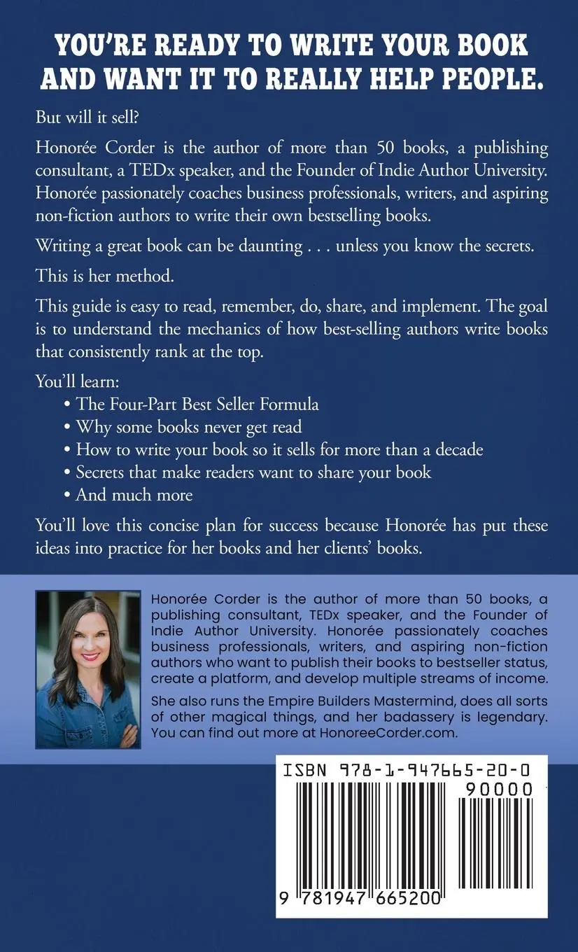 Rückseite: 9781947665200 | The Bestselling Book Formula | Honoree Corder | Taschenbuch | Englisch