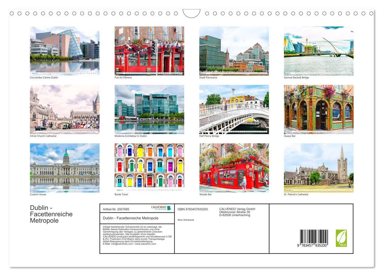 Bild: 9783457935200 | Dublin - Facettenreiche Metropole (Wandkalender 2026 DIN A3 quer),...