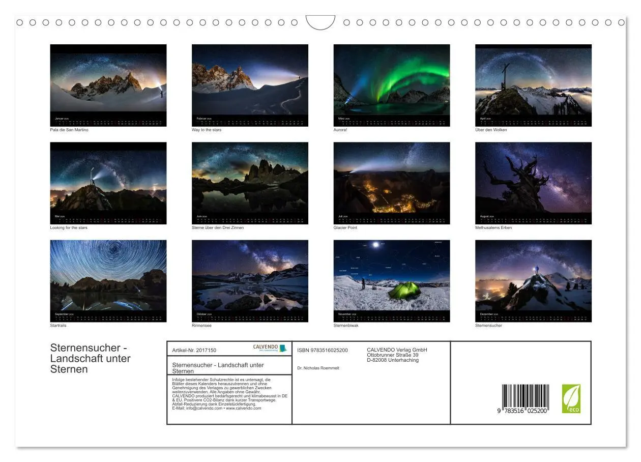 Bild: 9783516025200 | Sternensucher - Landschaft unter Sternen (Wandkalender 2026 DIN A3...