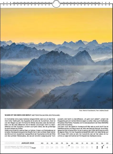 Bild: 9783861925200 | Blodigs Alpenkalender 2026 | Das Original seit 1926 | Andrea Strauß