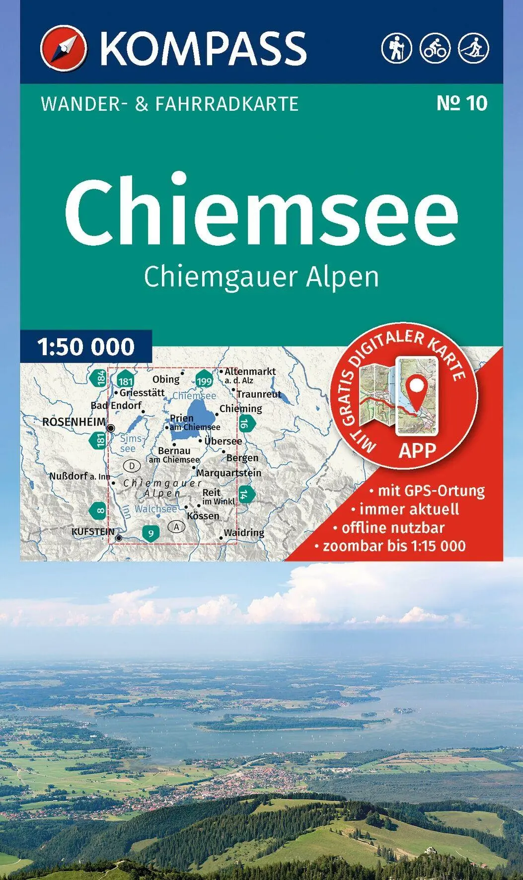 Cover: 9783991545200 | KOMPASS Wanderkarte 10 Chiemsee, Chiemgauer Alpen 1:50.000 | Deutsch