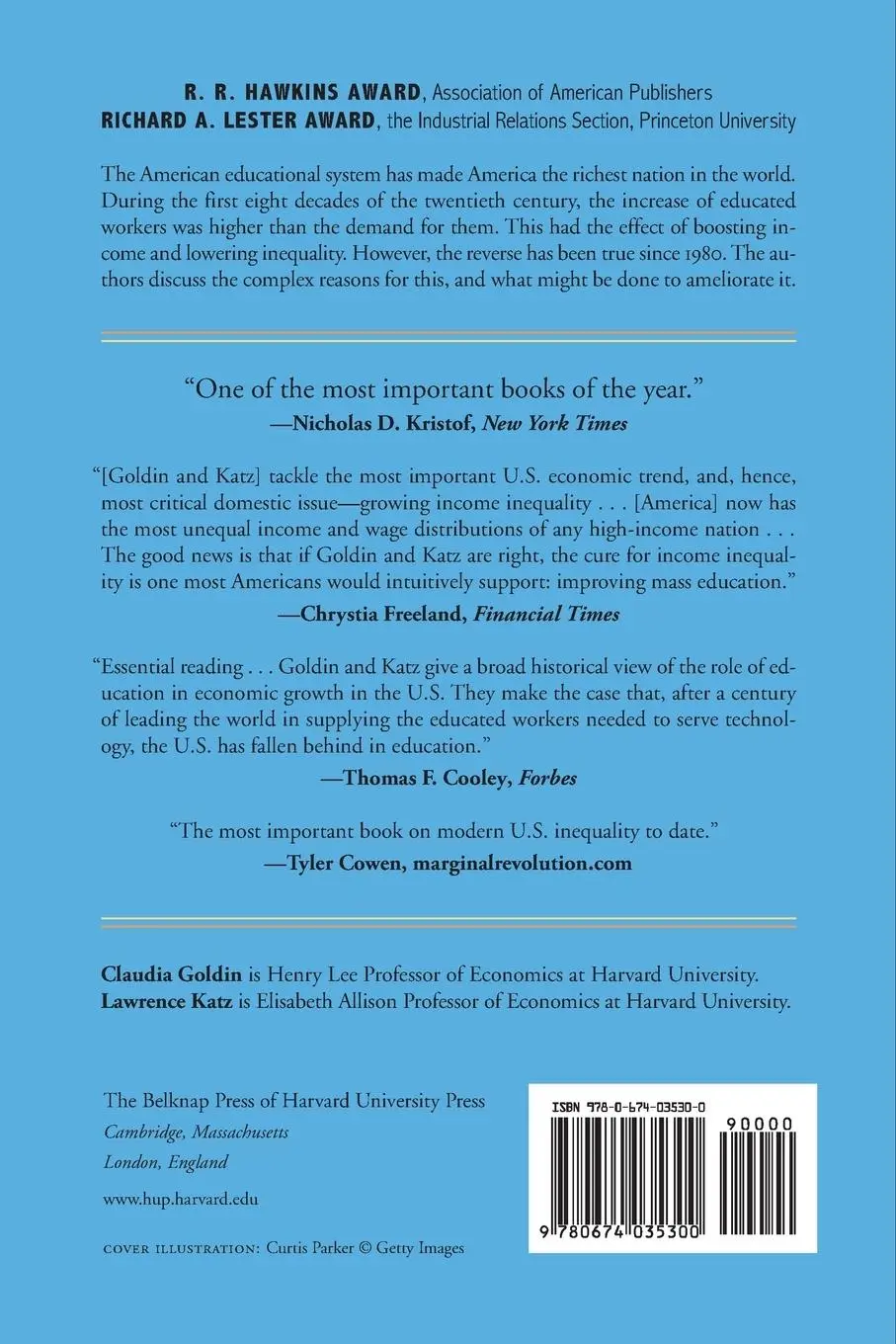 Rückseite: 9780674035300 | The Race between Education and Technology | Claudia Goldin (u. a.)