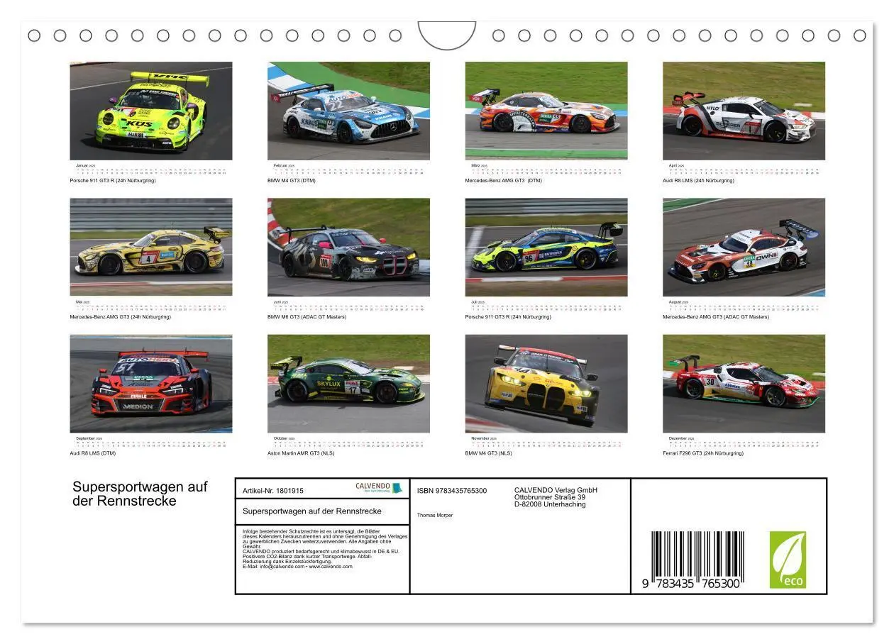 Bild: 9783435765300 | Supersportwagen auf der Rennstrecke (Wandkalender 2025 DIN A4...