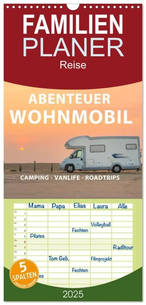 Cover: 9783457095300 | Familienplaner 2025 - Abenteuer Wohnmobil - Camping, Vanlife,...