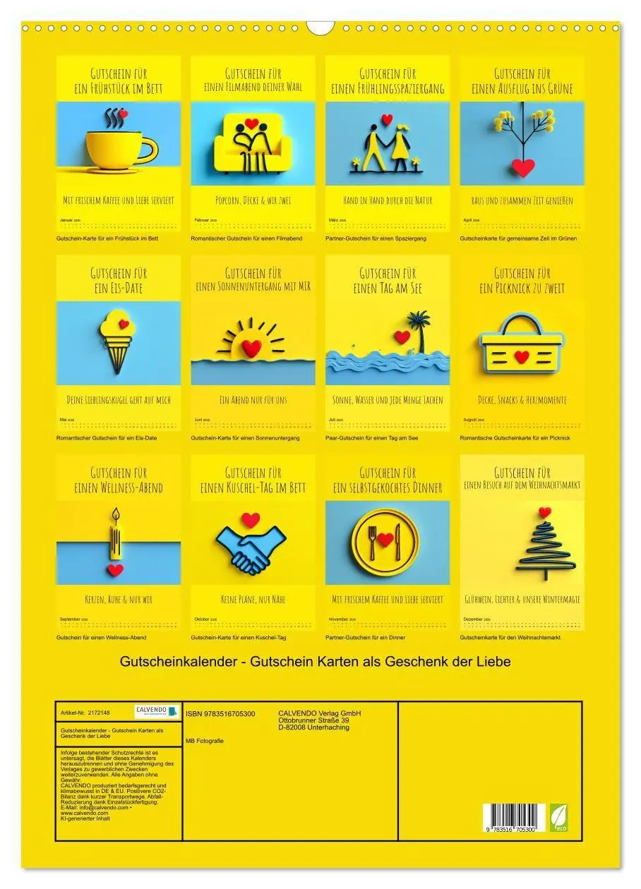 Bild: 9783516705300 | Gutscheinkalender - Gutschein Karten als Geschenk der Liebe...