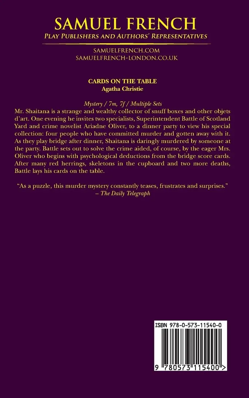 Rückseite: 9780573115400 | Cards on the Table | Agatha Christie | Taschenbuch | Englisch | 2015