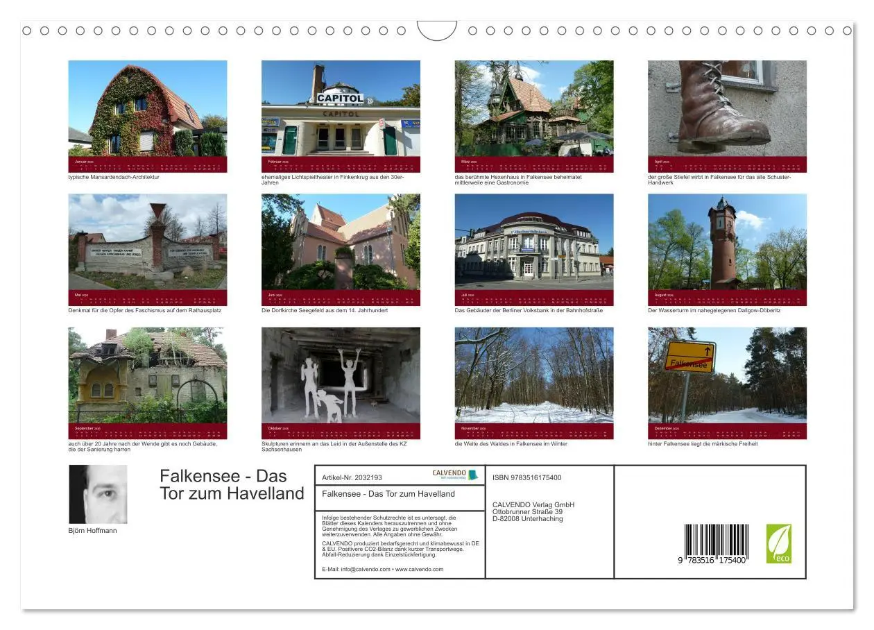 Bild: 9783516175400 | Falkensee - Das Tor zum Havelland (Wandkalender 2026 DIN A3 quer),...