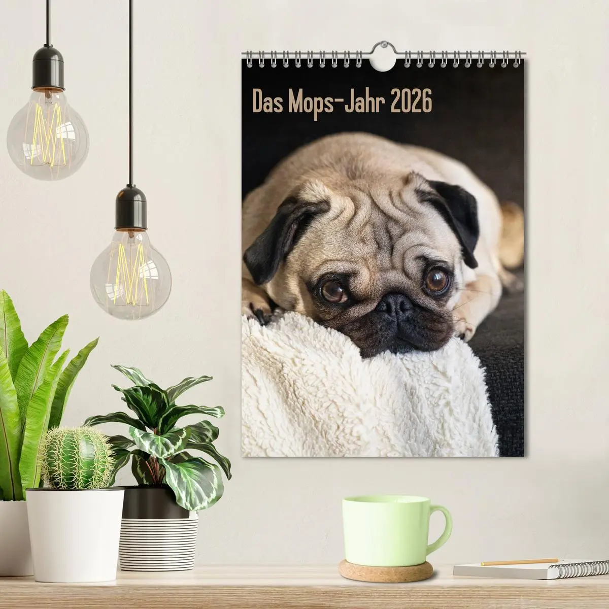 Bild: 9783516485400 | Das Mops-Jahr 2026 (Wandkalender 2026 DIN A4 hoch), CALVENDO...