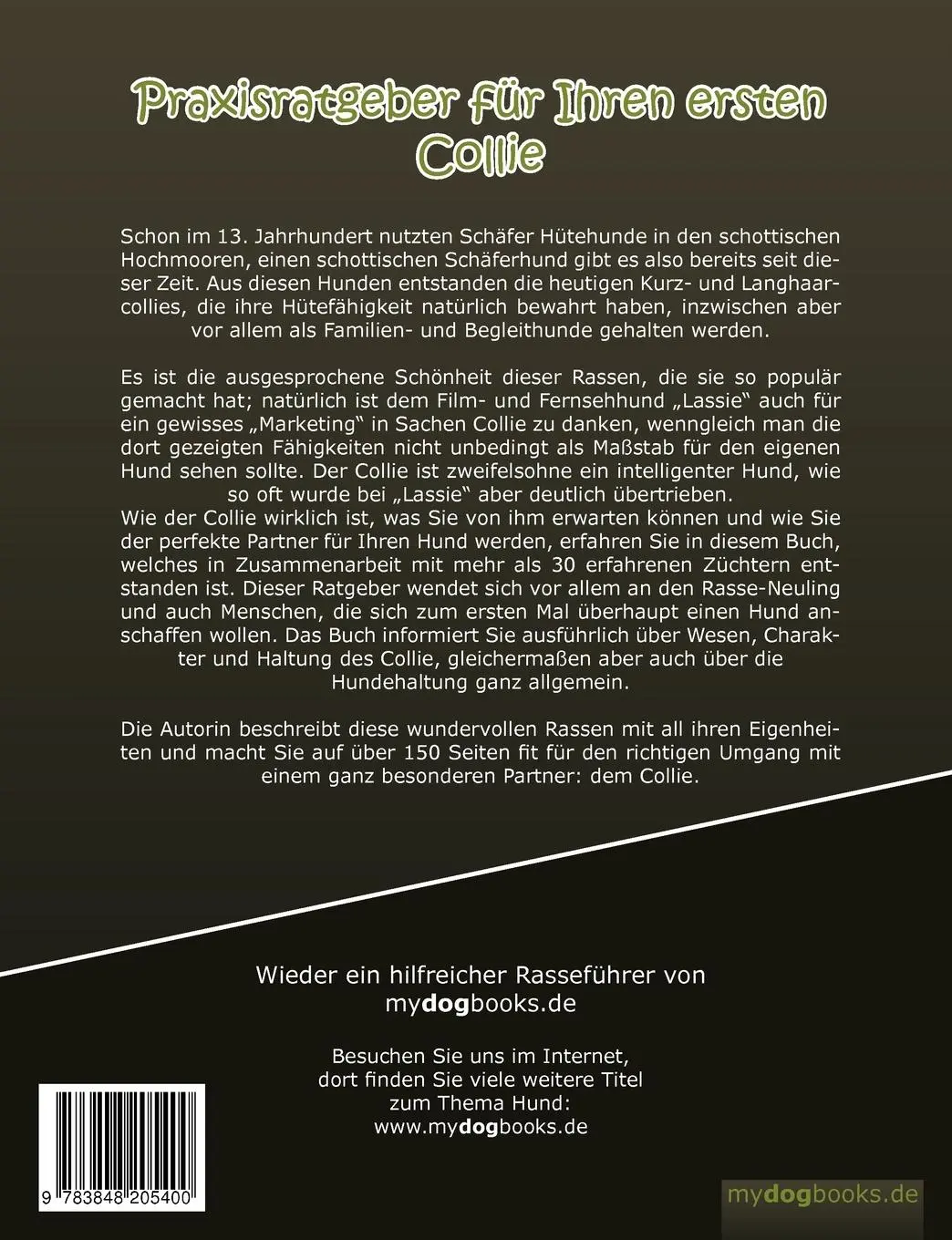 Rückseite: 9783848205400 | Unser Traumhund: Collie | Marianne Schützinger | Taschenbuch | 160 S.