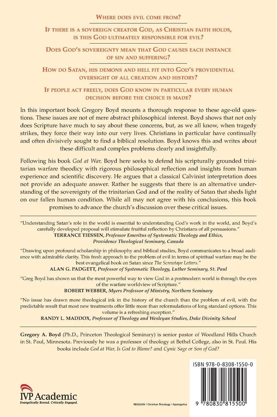 Rückseite: 9780830815500 | Satan and the Problem of Evil | Gregory A. Boyd | Taschenbuch | 2001