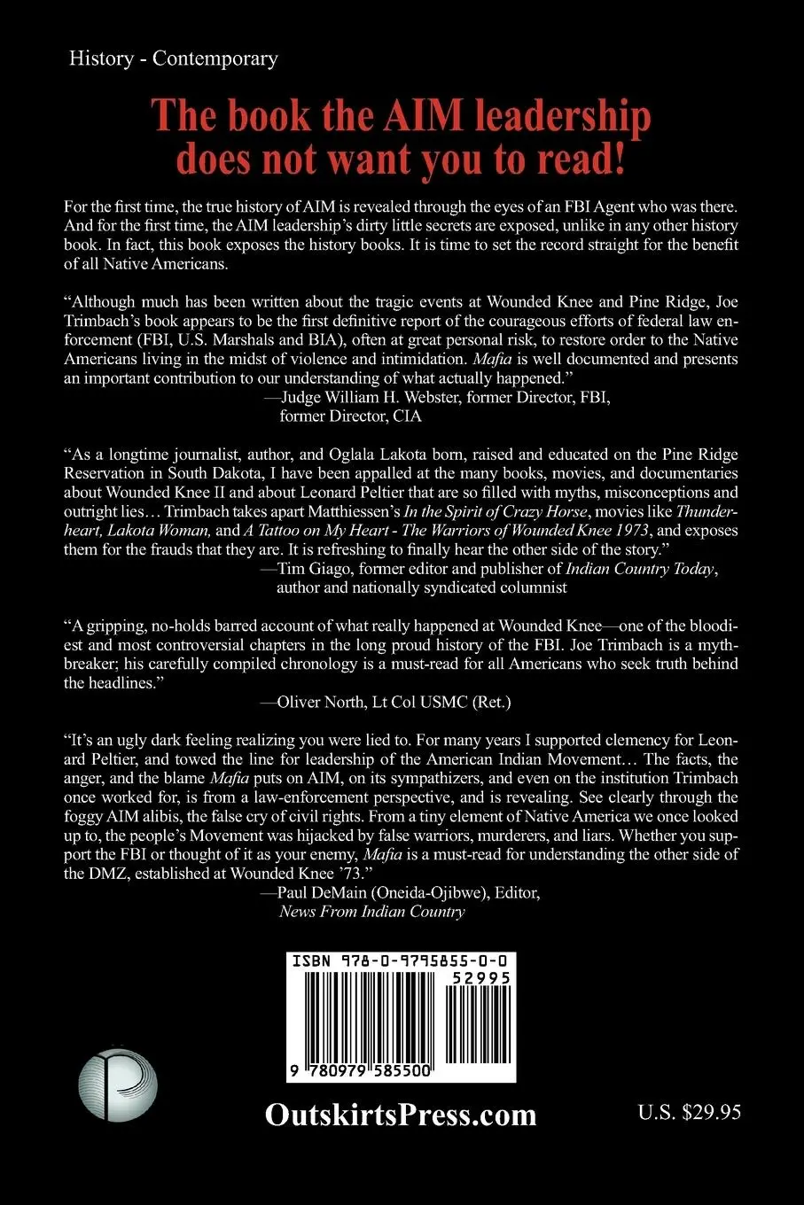 Rückseite: 9780979585500 | American Indian Mafia | Joseph H. Trimbach (u. a.) | Taschenbuch