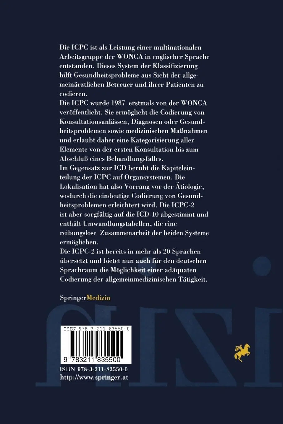 Rückseite: 9783211835500 | Internationale Klassifizierung der medizinischen Primärversorgung...