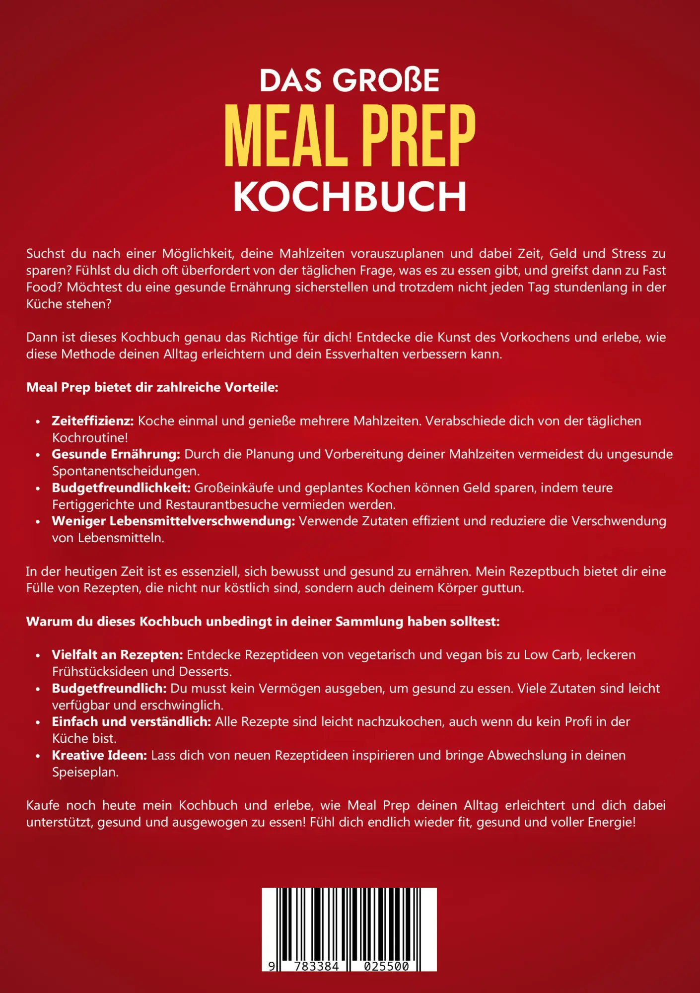 Rückseite: 9783384025500 | Das große Meal Prep Kochbuch | Vanessa Zimmermann | Taschenbuch | 2023
