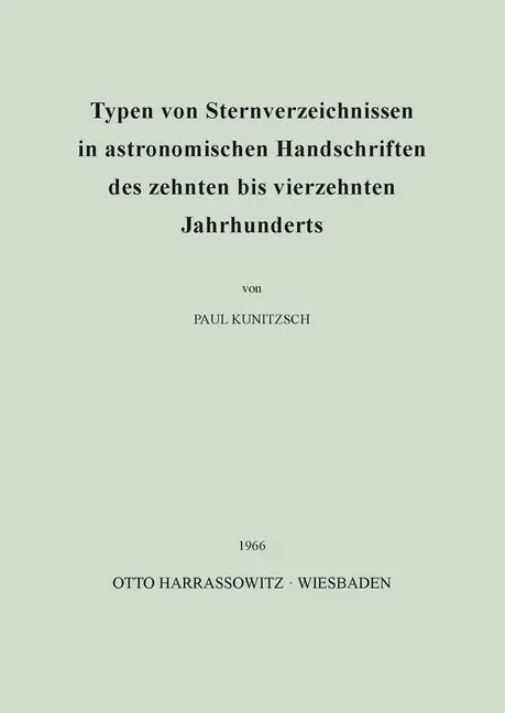 Cover: 9783447005500 | Typen von Sternverzeichnissen in astronomischen Handschriften des...