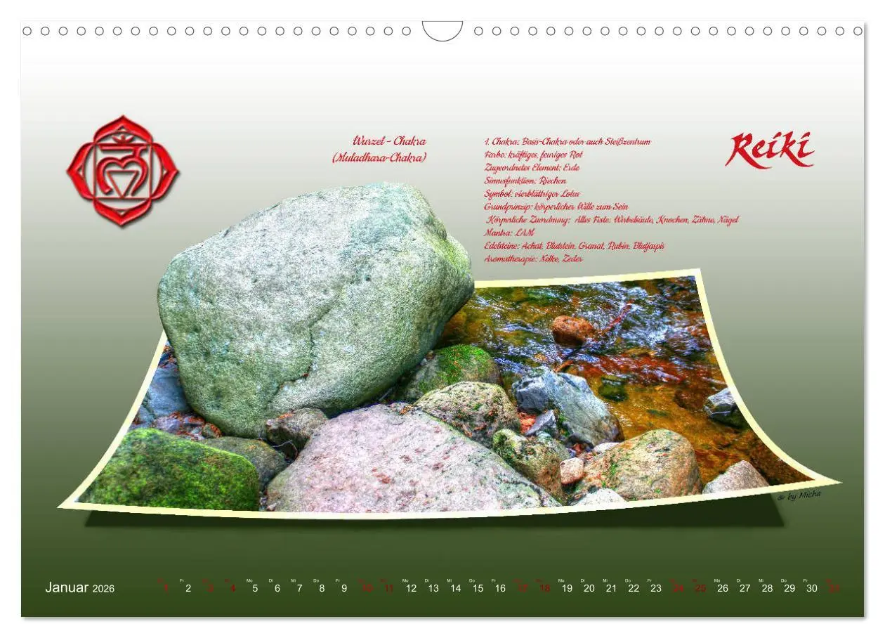 Bild: 9783457835500 | REIKI - Chakren und Lebensregeln (Wandkalender 2026 DIN A3 quer),...