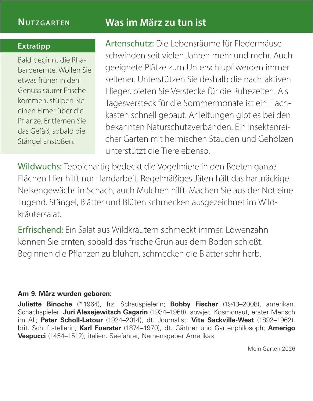Bild: 9783840035500 | Mein Garten Tagesabreißkalender 2026 - Praktische Tipps für 2026