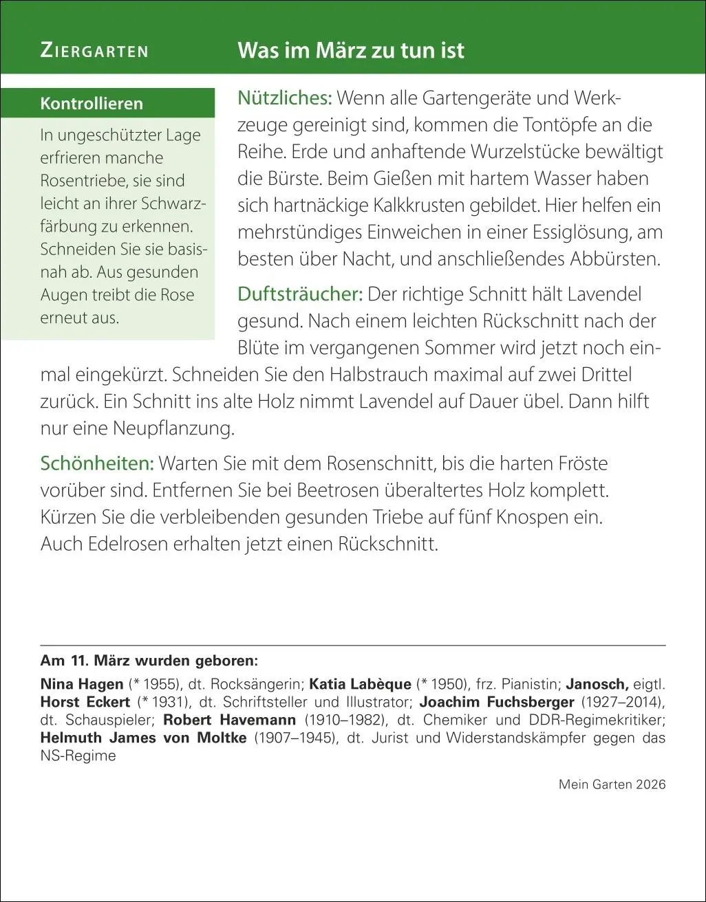 Bild: 9783840035500 | Mein Garten Tagesabreißkalender 2026 - Praktische Tipps für 2026
