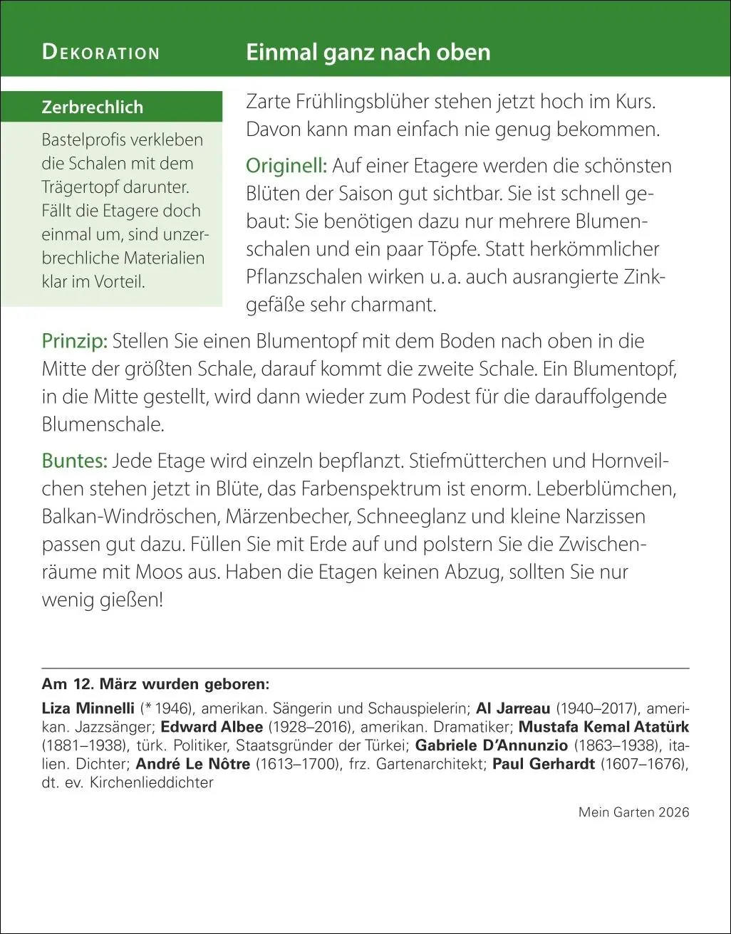 Bild: 9783840035500 | Mein Garten Tagesabreißkalender 2026 - Praktische Tipps für 2026