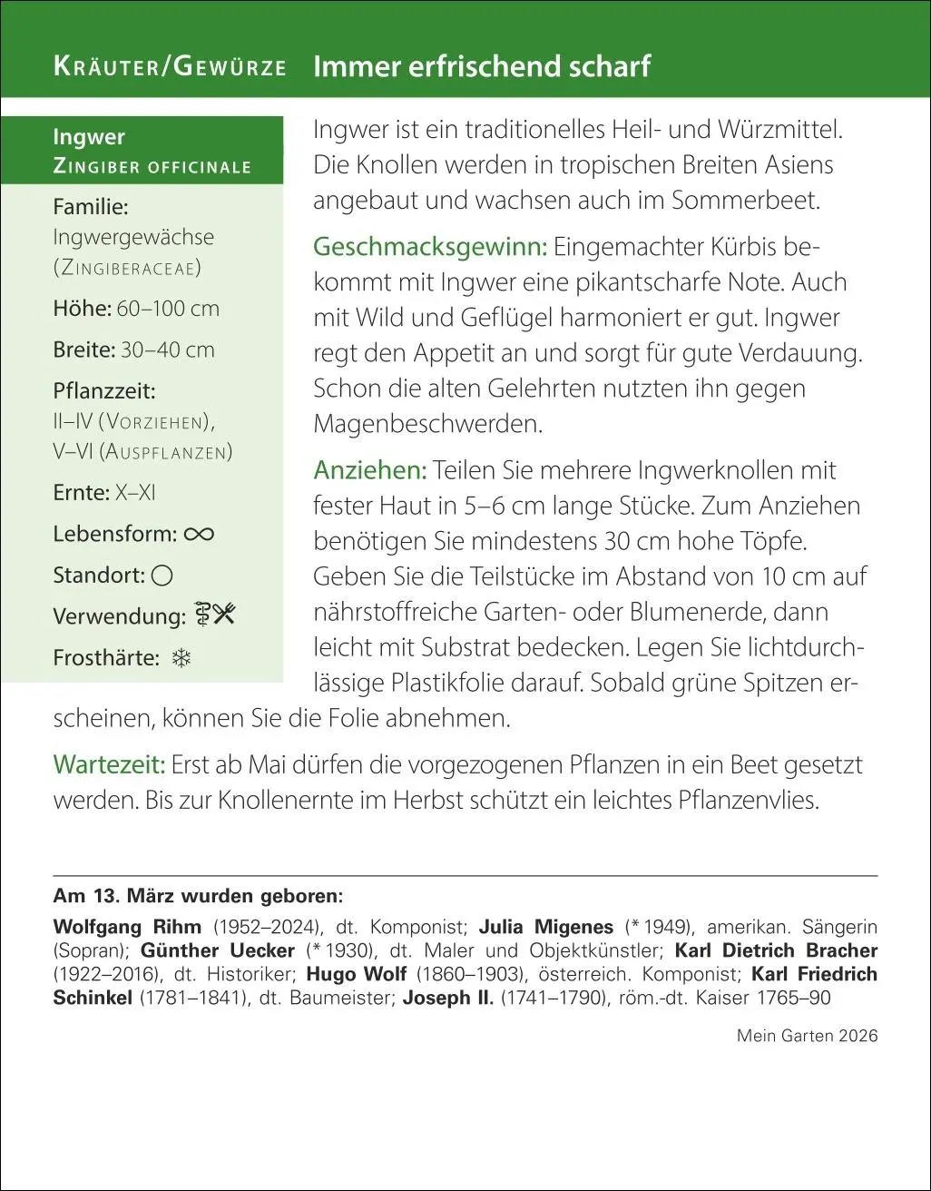 Bild: 9783840035500 | Mein Garten Tagesabreißkalender 2026 - Praktische Tipps für 2026