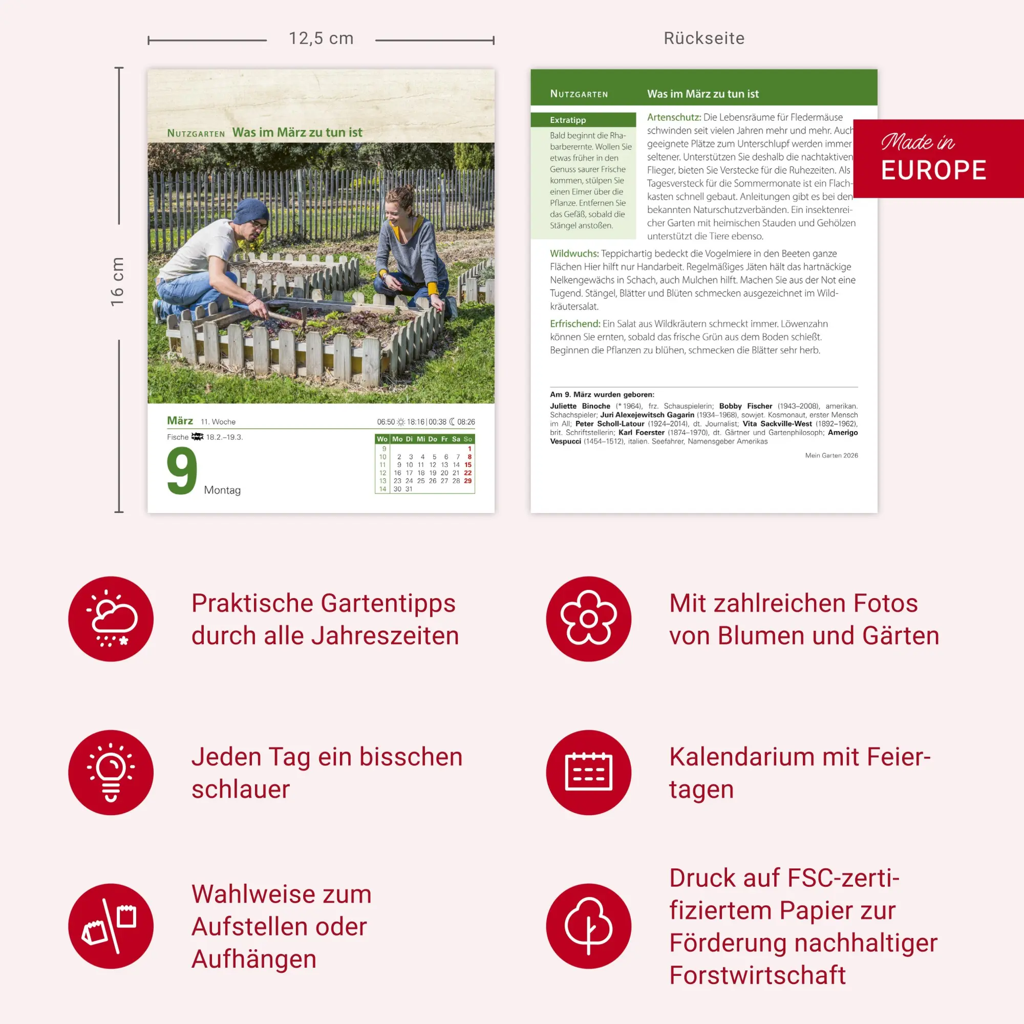 Bild: 9783840035500 | Mein Garten Tagesabreißkalender 2026 - Praktische Tipps für 2026