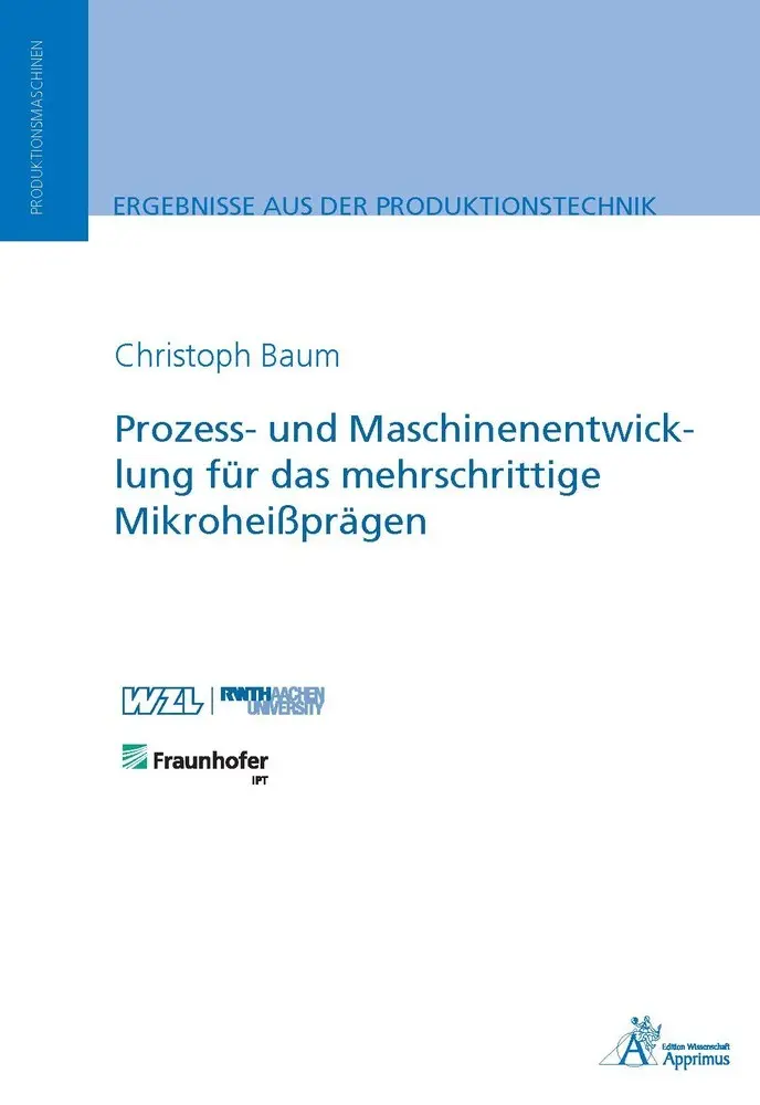 Cover: 9783863595500 | Prozess- und Maschinenentwicklung für das mehrschrittige...