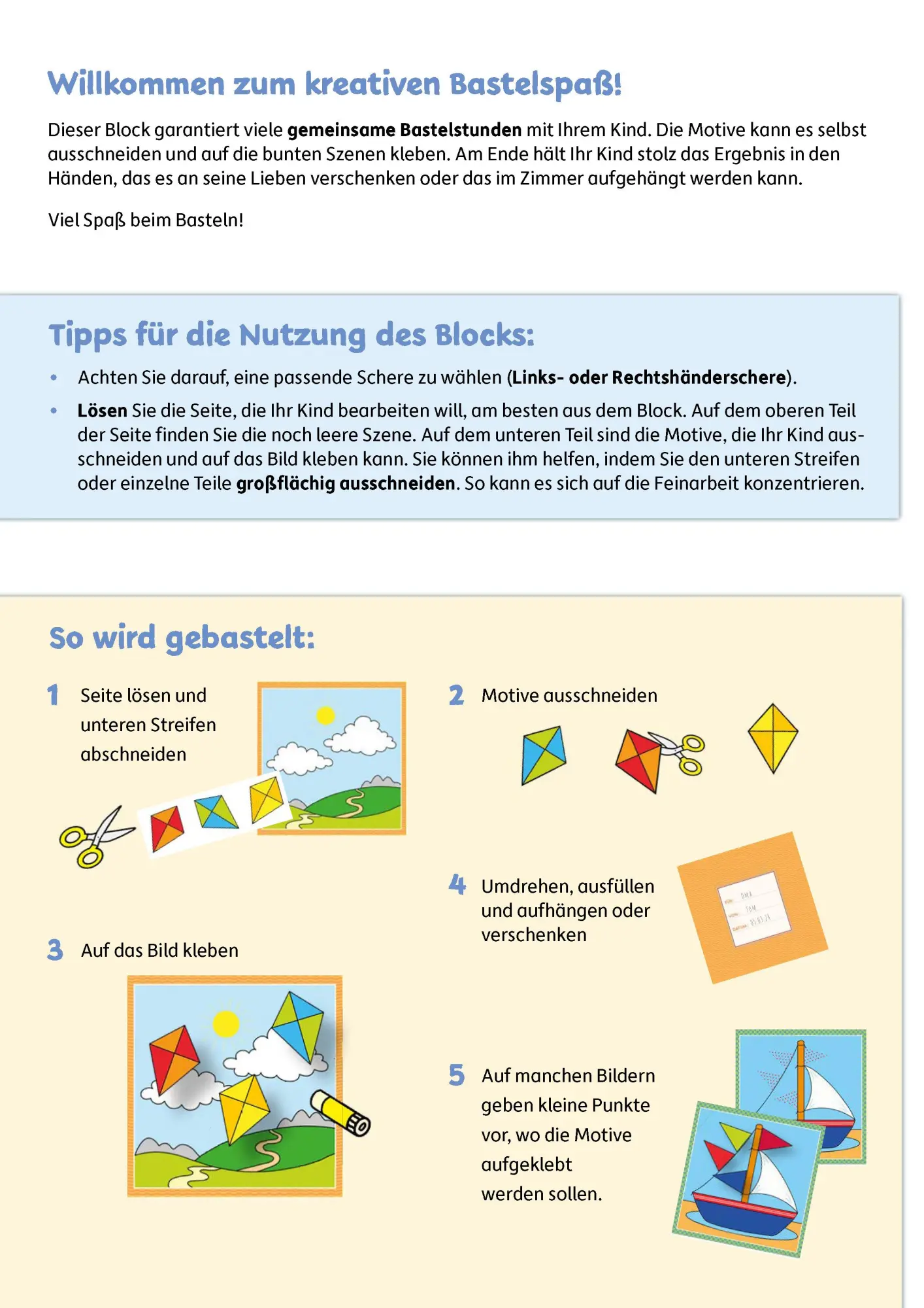 Bild: 9783881005500 | Lass uns basteln - Ausschneiden und Kleben ab 3 Jahre - Meine Welt