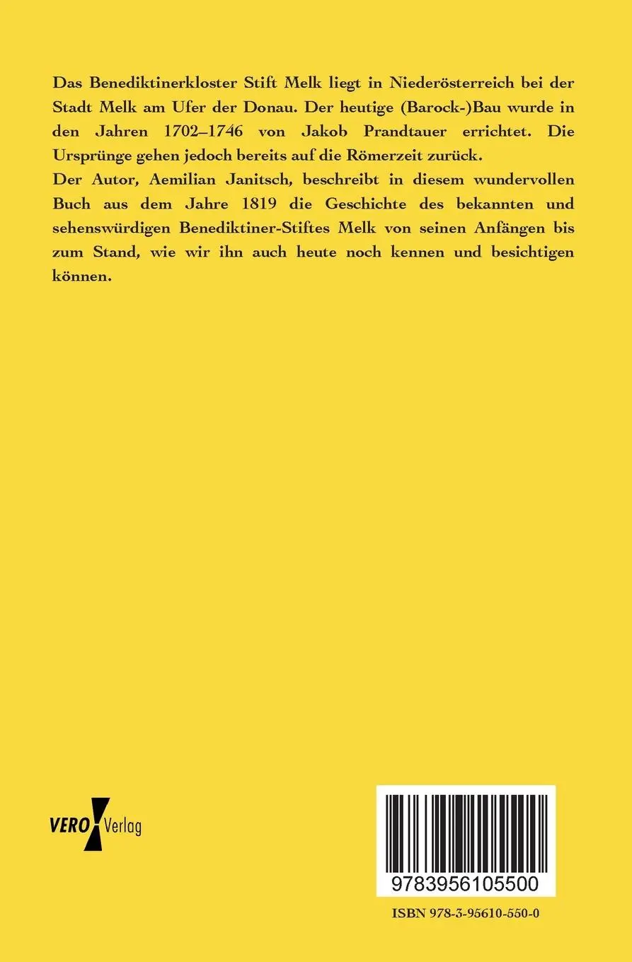 Rückseite: 9783956105500 | Geschichte des uralten und berühmten Benedictiner-Stiftes Melk | Buch