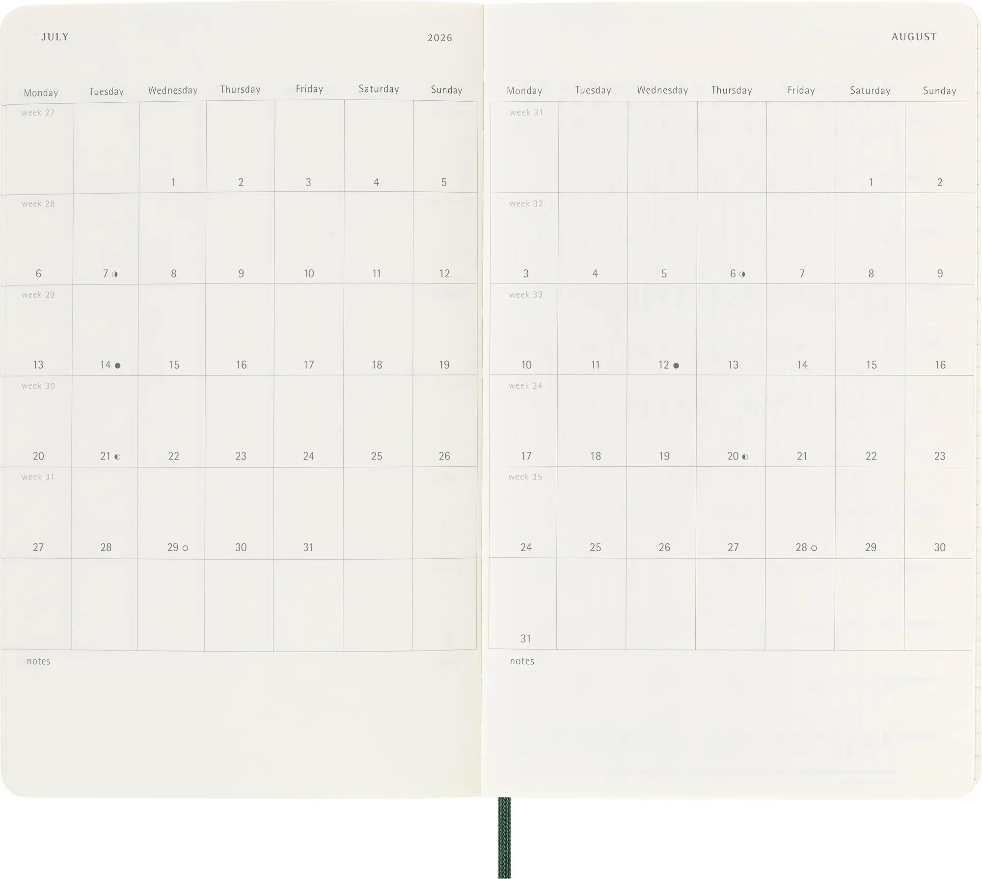 Bild: 8056999275600 | Moleskine 18 Monate Wochen Notizkalender 2025/2026, L/A5, 1 Wo = 1...
