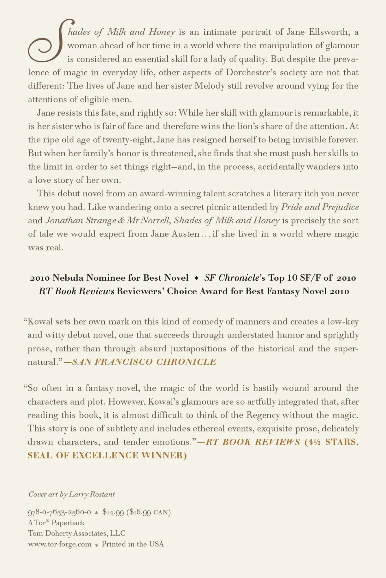 Rückseite: 9780765325600 | Shades of Milk and Honey | Mary Robinette Kowal | Taschenbuch | 2011