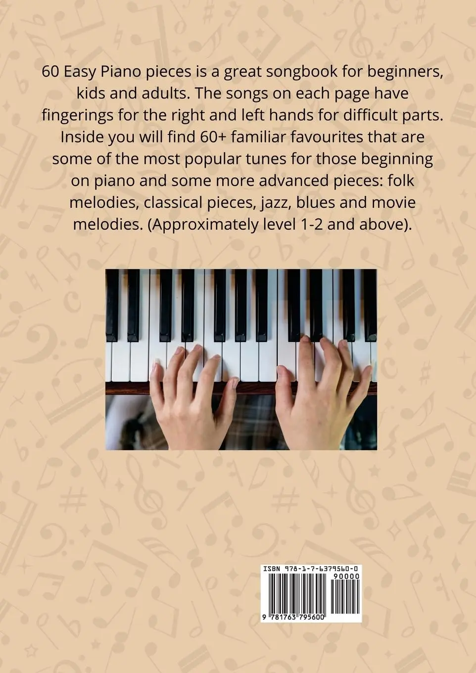Rückseite: 9781763795600 | 60 Easy Piano Pieces | For beginners, kids and adults | John Ross