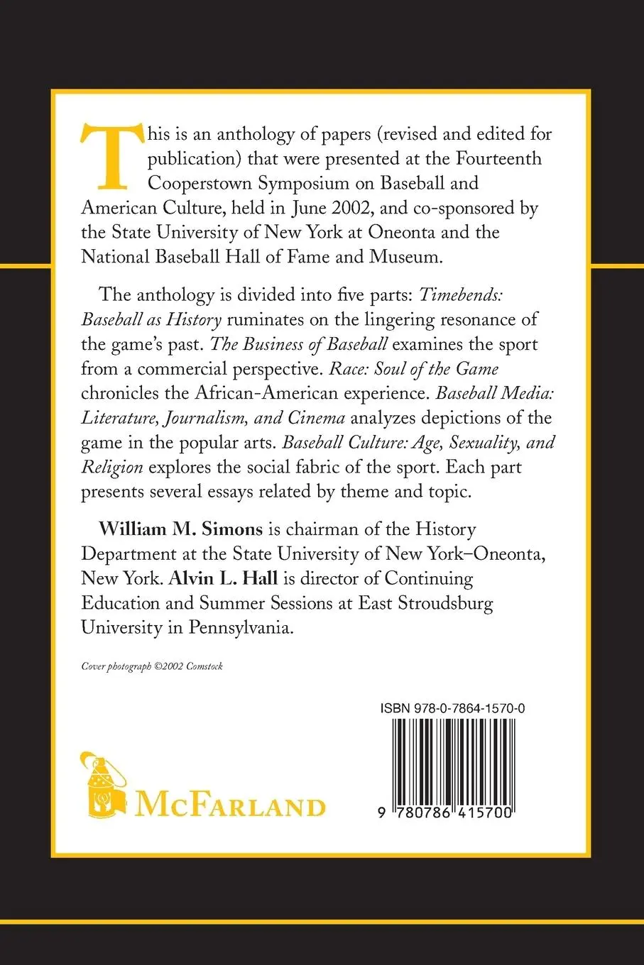 Rückseite: 9780786415700 | The Cooperstown Symposium on Baseball and American Culture, 2002