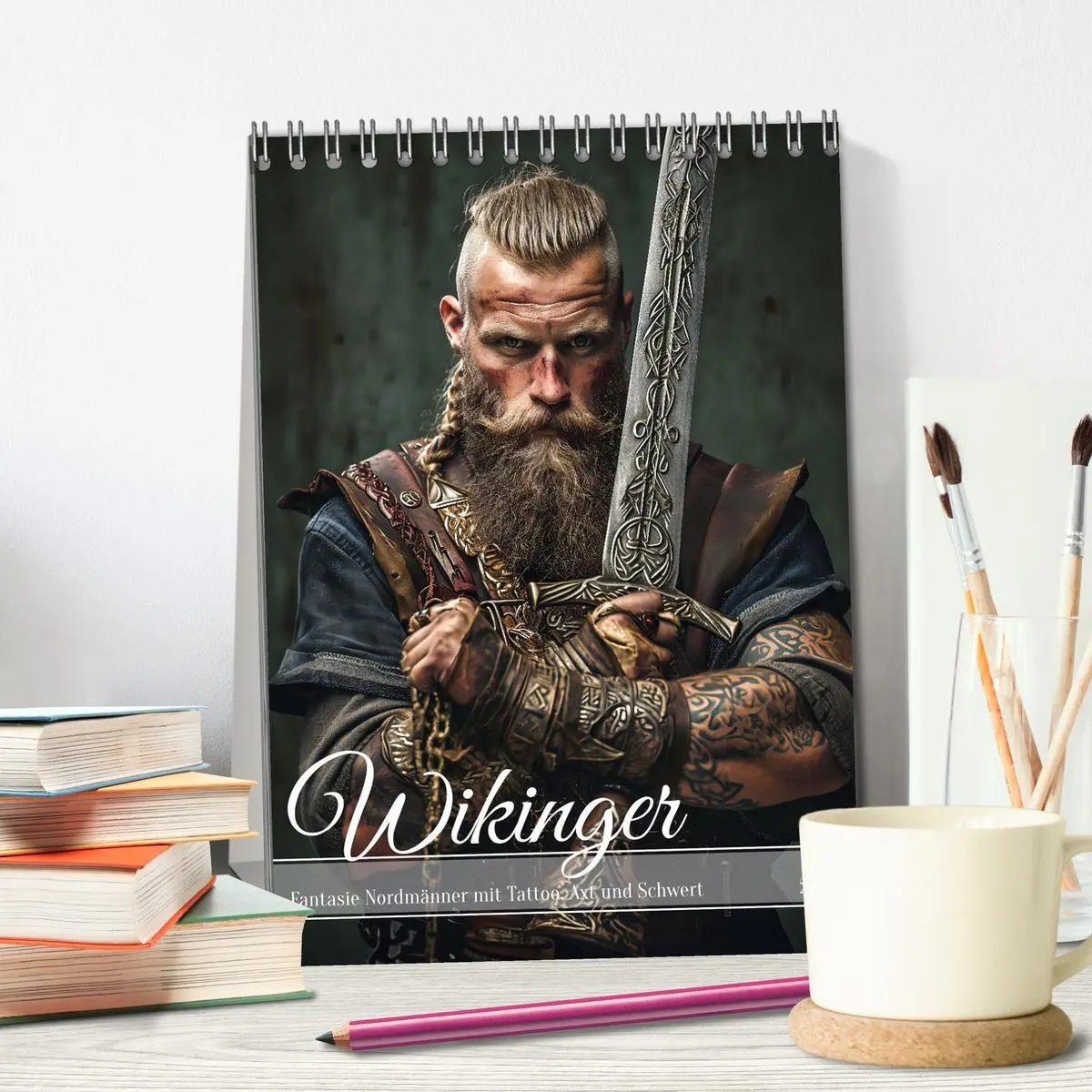 Bild: 9783457295700 | Wikinger - Fantasie Nordmänner mit Tattoo, Axt und Schwert...