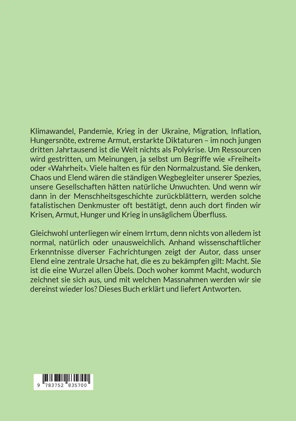 Rückseite: 9783752835700 | Die Wurzel allen Übels | Eine Philosophie der Macht | Valentin Haller