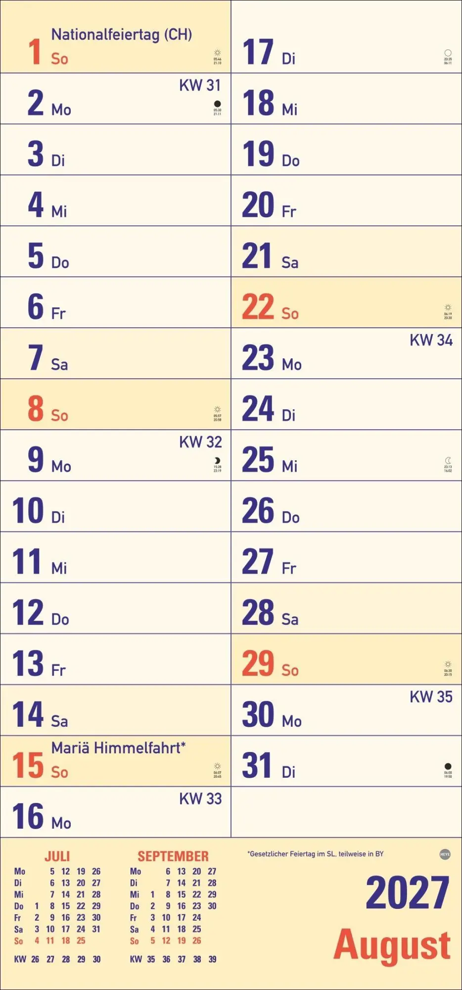 Bild: 9783756415700 | Großdruck Planer 2027 | Heye | Kalender | Bürokalender Heye | 14 S.