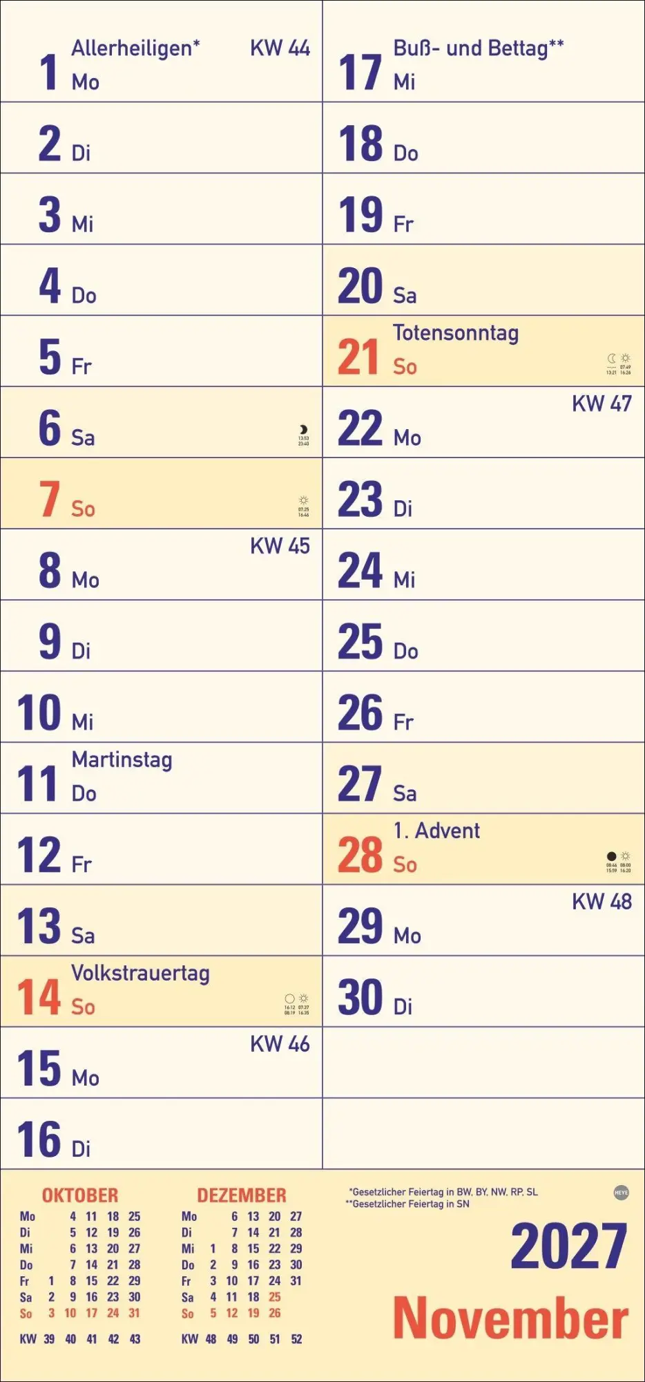 Bild: 9783756415700 | Großdruck Planer 2027 | Heye | Kalender | Bürokalender Heye | 14 S.