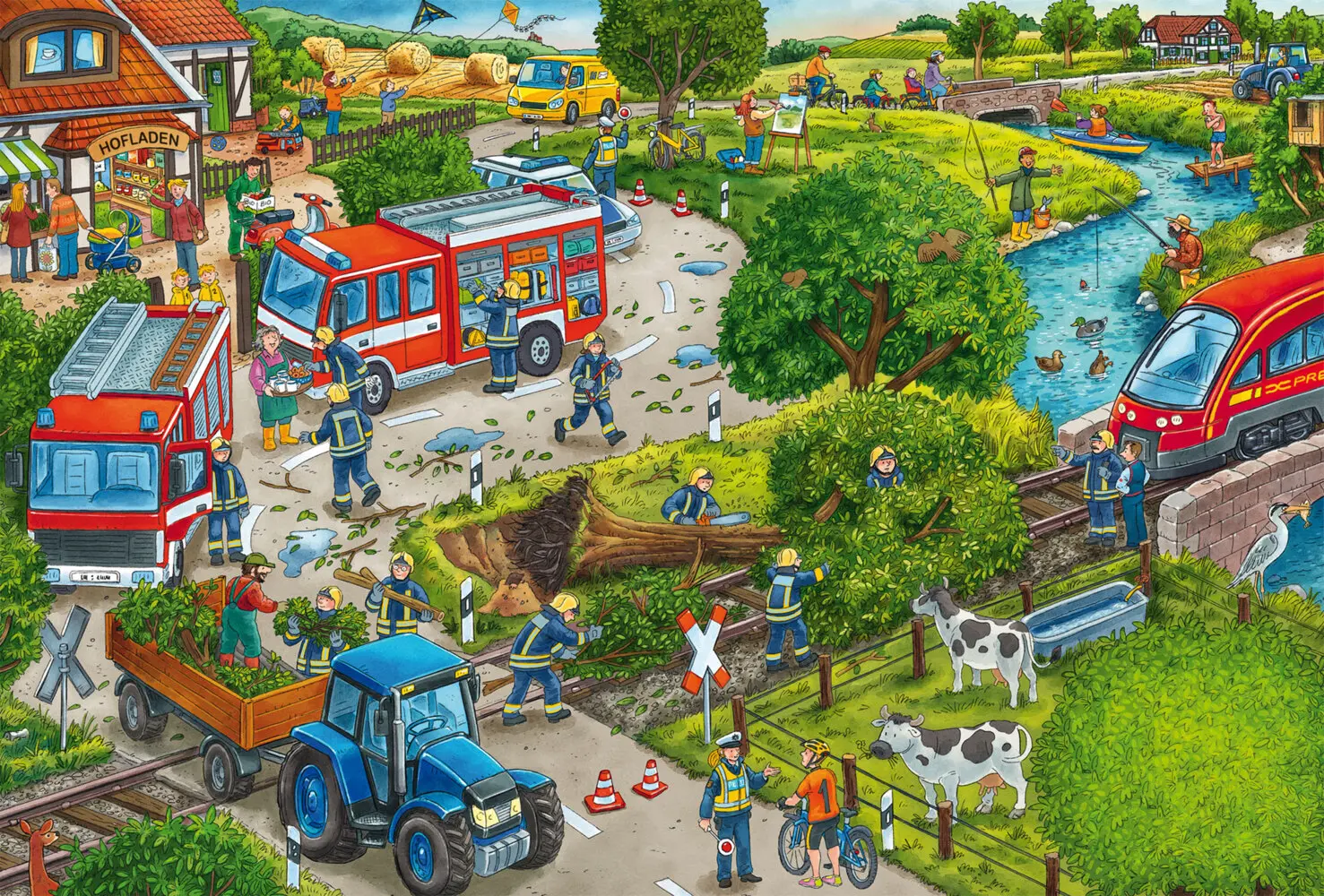 Bild: 4001504565800 | Feuerwehr | Kinderpuzzle Graspappe Standard 3x24 Teile | Spiel | 56580