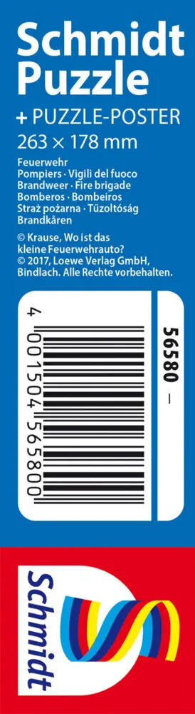 Bild: 4001504565800 | Feuerwehr | Kinderpuzzle Graspappe Standard 3x24 Teile | Spiel | 56580