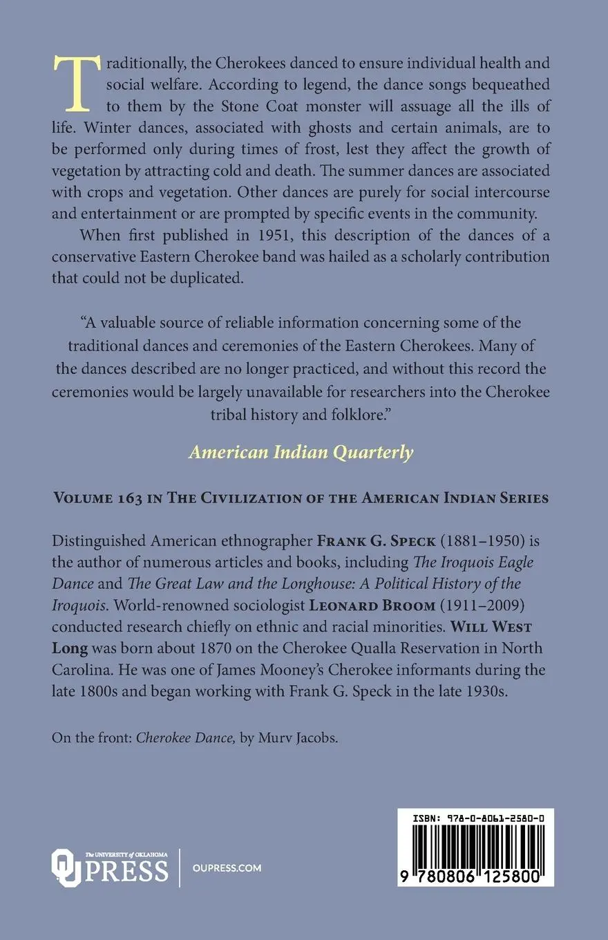 Rückseite: 9780806125800 | Cherokee Dance and Drama | Frank G. Speck (u. a.) | Taschenbuch | 1993