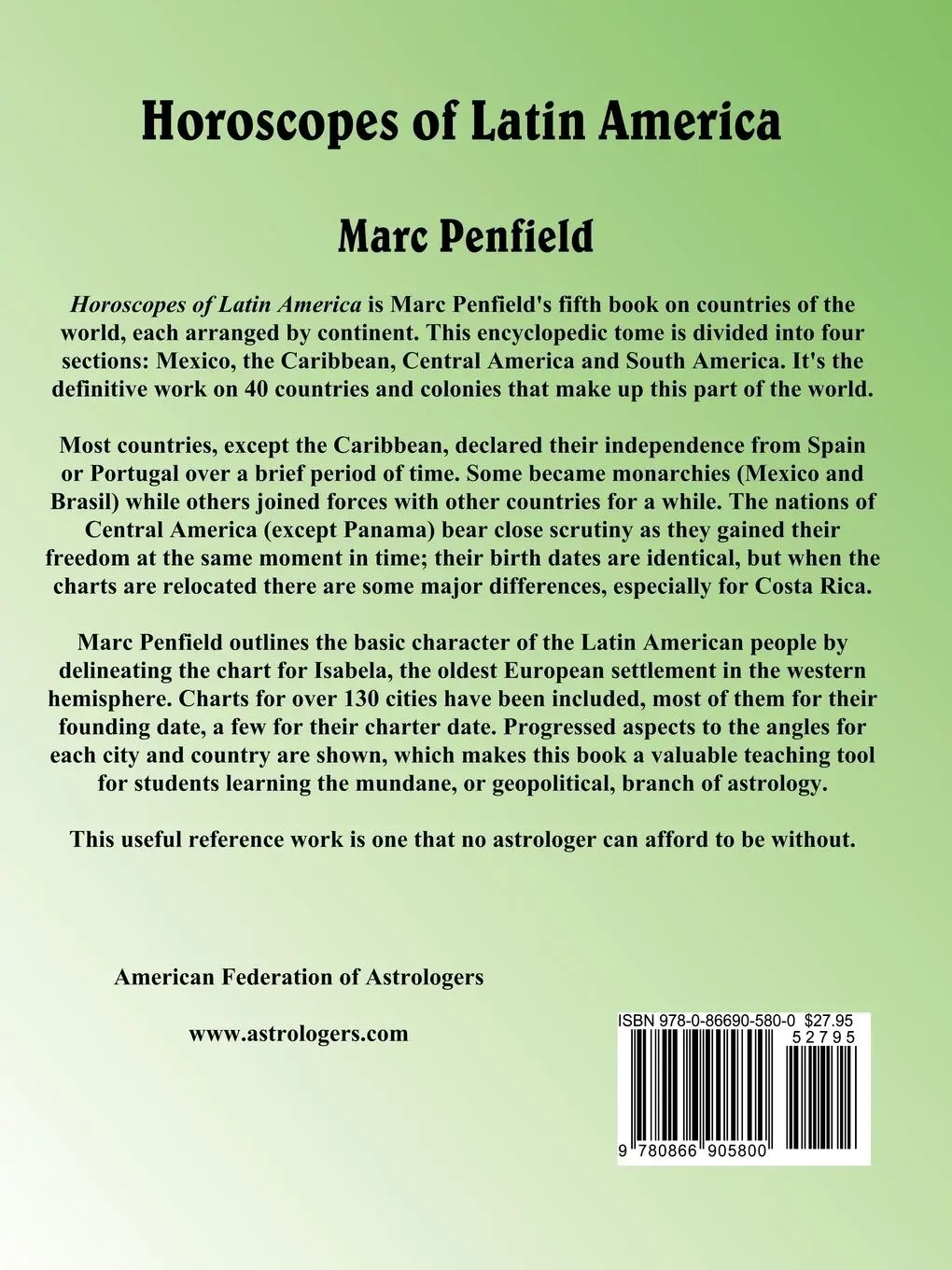 Rückseite: 9780866905800 | Horoscopes of Latin America | Marc Penfield | Taschenbuch | Englisch
