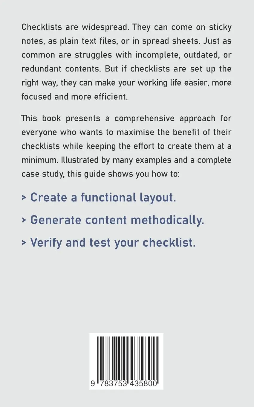 Rückseite: 9783753435800 | The Checklist Workshop | Alexander Nerá | Taschenbuch | Paperback