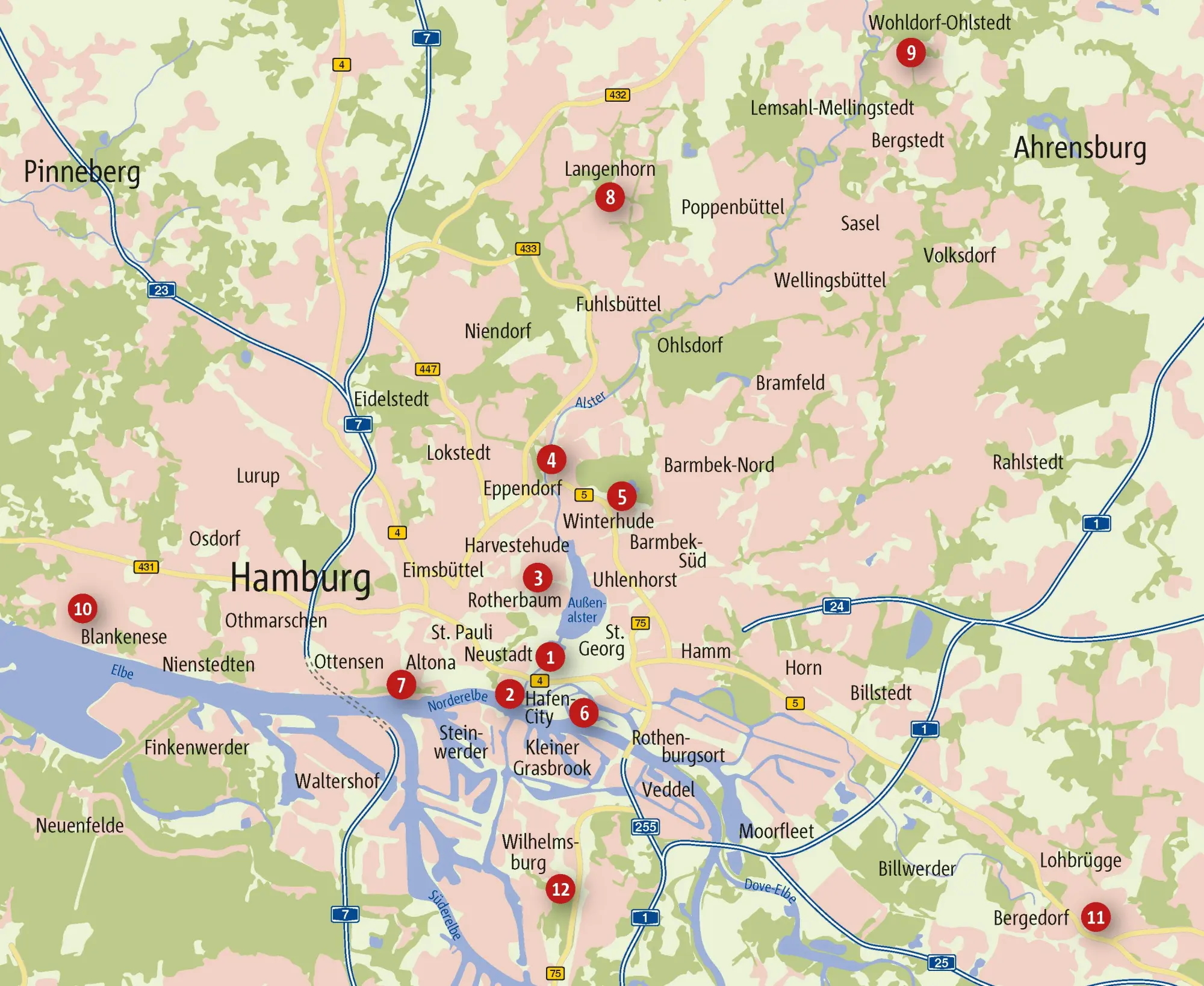 Bild: 9783770025800 | Zu Fuß durch die Hansestadt Hamburg | 12 Spaziergänge | Breukelchen