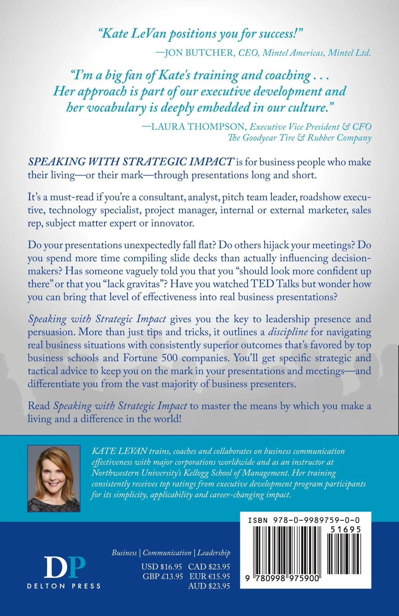 Rückseite: 9780998975900 | Speaking with Strategic Impact | Kate Levan | Taschenbuch | Englisch