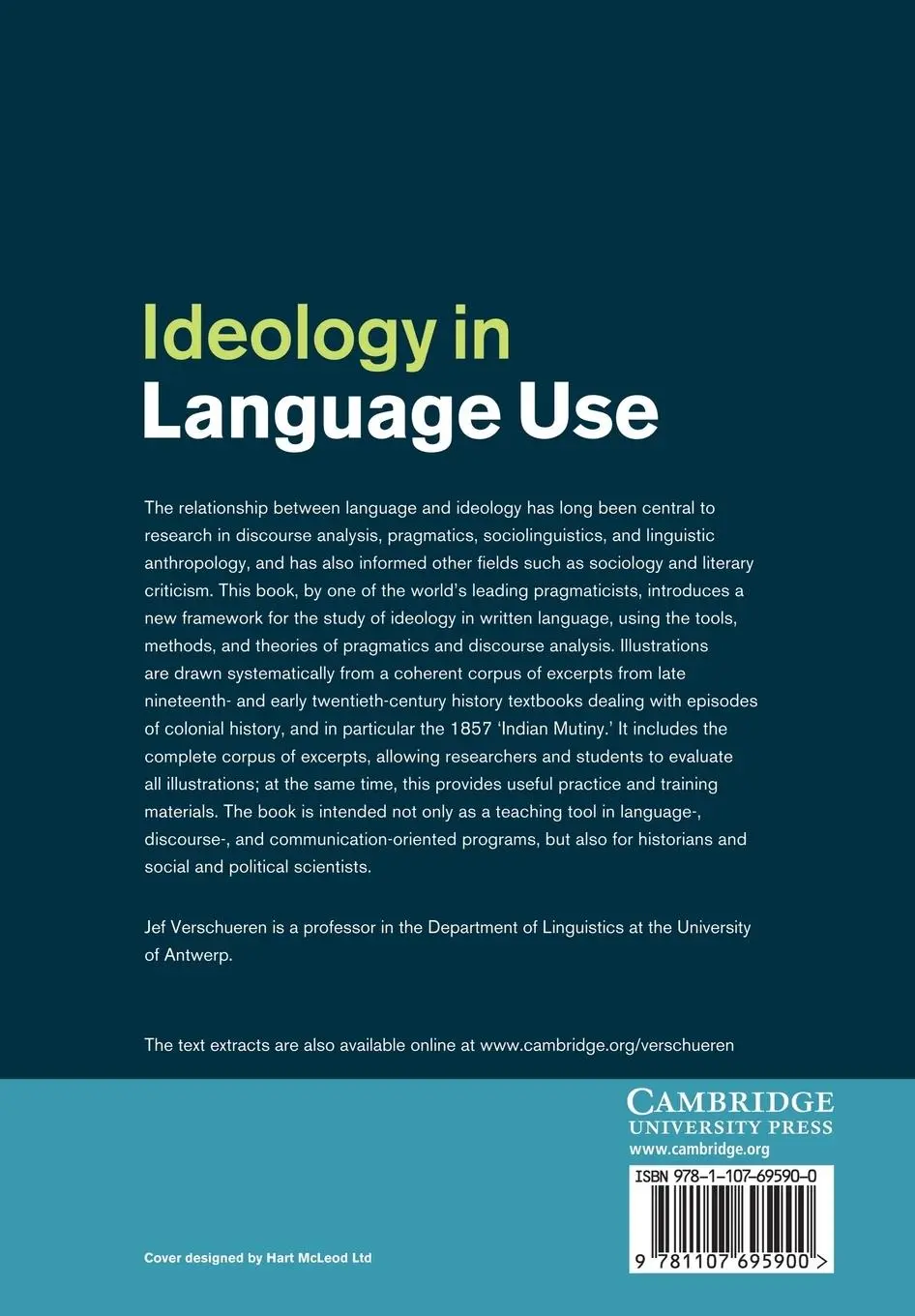 Rückseite: 9781107695900 | Ideology in Language Use | Jef Verschueren | Taschenbuch | Englisch