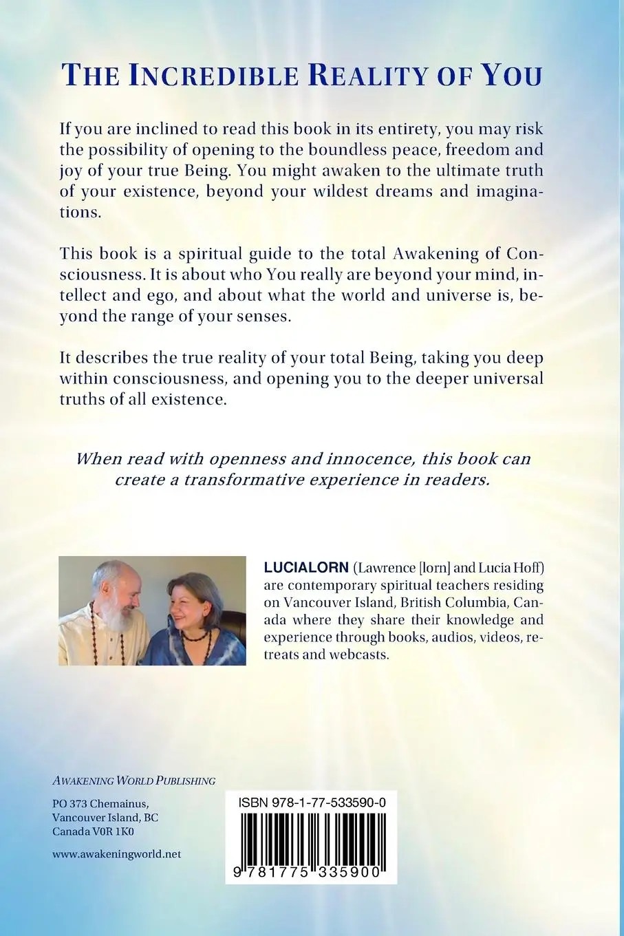 Rückseite: 9781775335900 | The Incredible Reality of You | Lucialorn | Taschenbuch | Englisch