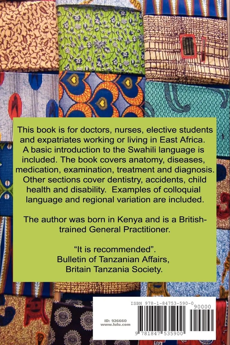 Rückseite: 9781847535900 | Swahili Medical Dictionary and Phrasebook | Mjf Cooper (u. a.) | Buch